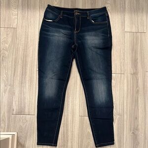 Maurices - Blue Skinny Jeans Dark Faded Wash